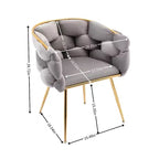 TROPOW Fauteuil d'appoint Moderne Confortable Velours Rembourré Fauteuil Tonneau Pieds en Métal Doublure Douce Canapé Simple Fauteuil de Maquillage