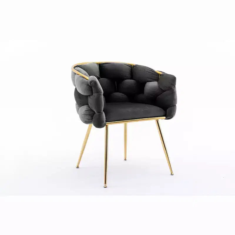 TROPOW Fauteuil d'appoint Moderne Confortable Velours Rembourré Fauteuil Tonneau Pieds en Métal Doublure Douce Canapé Simple Fauteuil de Maquillage