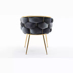 TROPOW Fauteuil d'appoint Moderne Confortable Velours Rembourré Fauteuil Tonneau Pieds en Métal Doublure Douce Canapé Simple Fauteuil de Maquillage
