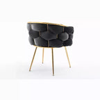TROPOW Fauteuil d'appoint Moderne Confortable Velours Rembourré Fauteuil Tonneau Pieds en Métal Doublure Douce Canapé Simple Fauteuil de Maquillage