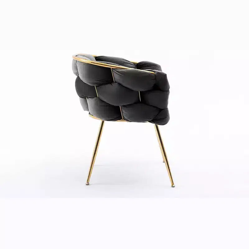 TROPOW Fauteuil d'appoint Moderne Confortable Velours Rembourré Fauteuil Tonneau Pieds en Métal Doublure Douce Canapé Simple Fauteuil de Maquillage