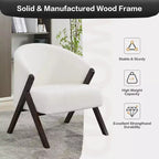 Fauteuil d'appoint moderne du milieu du siècle avec revêtement en tissu bouclette, fauteuil de salon bas pour le salon, la chambre à coucher, chaise de lecture confortable avec cadre en bois