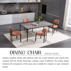 PexFix Lot de 2 chaises de salle à manger modernes Rembourrées Boucle Pieds en métal noir Orange Style Mid-Century pour cuisine ou d'appoint