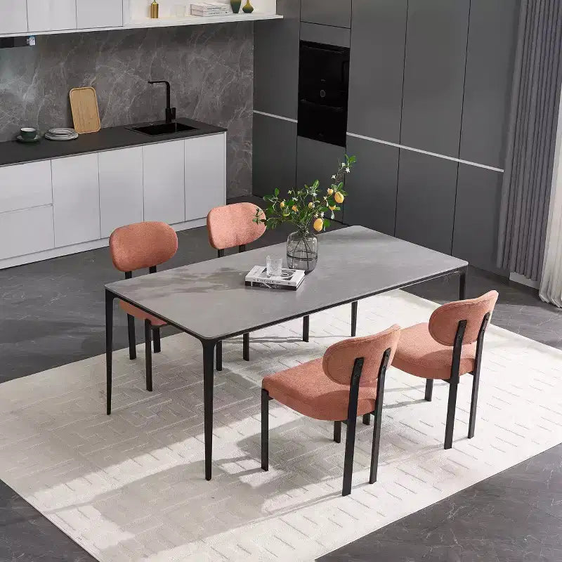 PexFix Lot de 2 chaises de salle à manger modernes Rembourrées Boucle Pieds en métal noir Orange Style Mid-Century pour cuisine ou d'appoint