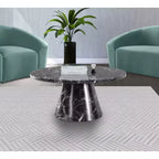 Meridian Furniture, Table basse Omni en similicuir marbre noir
