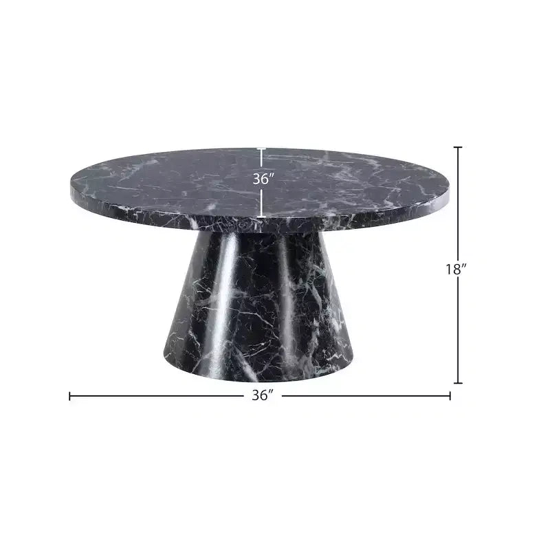 Meridian Furniture, Table basse Omni en similicuir marbre noir