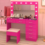 Ensemble coiffeuse rose