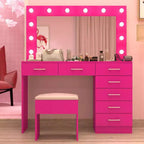 Ensemble coiffeuse rose