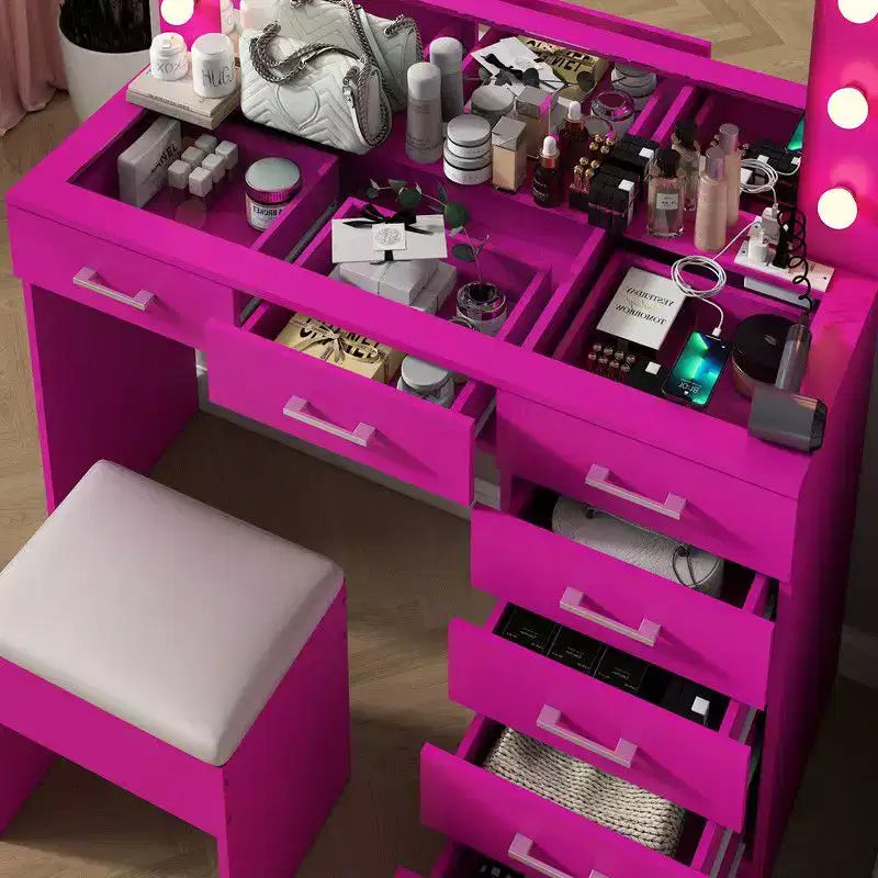 Ensemble coiffeuse rose