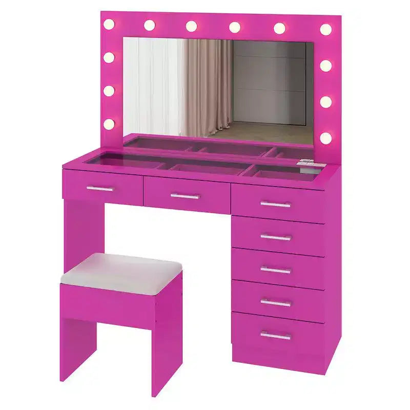 Ensemble coiffeuse rose