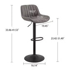 Lot de 4 tabourets de bar Art Leon en similicuir, pivotants et réglables en hauteur