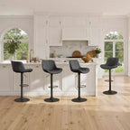 Lot de 4 tabourets de bar Art Leon en similicuir, pivotants et réglables en hauteur