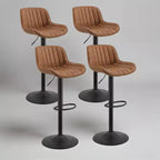 Lot de 4 tabourets de bar Art Leon en similicuir, pivotants et réglables en hauteur