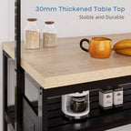 Grand îlot de cuisine Étagère de boulanger pour micro-ondes avec 3 niveaux de rangement, table de bar à café en métal, rangement de cuisine pour salle à manger et salon