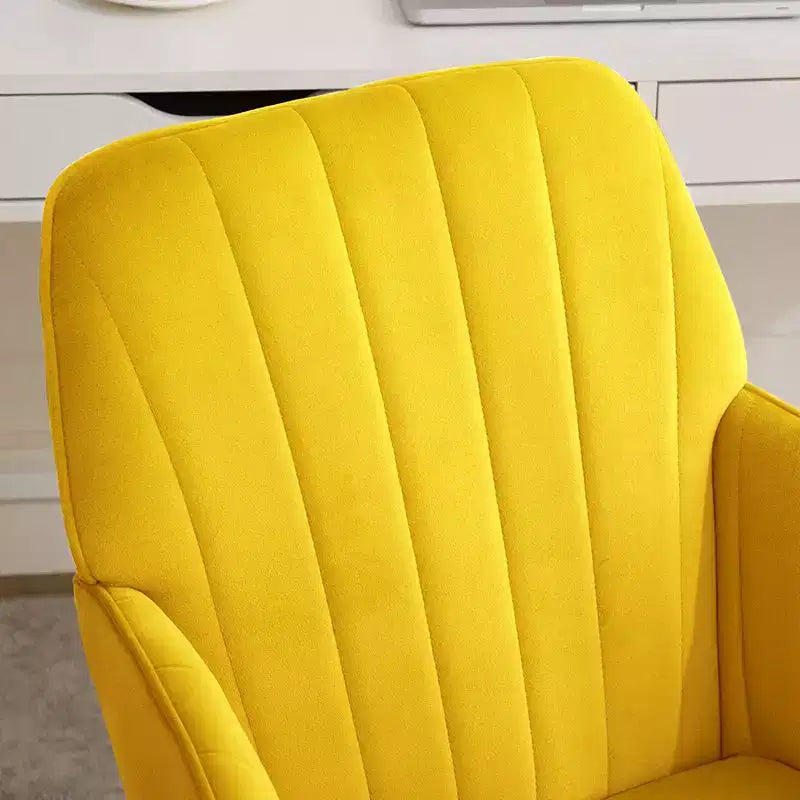 Chaise de bureau ergonomique moderne et réglable Okak avec roulettes, chaise de travail pivotante en velours pour le bureau, l'étude, le studio