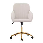 Chaise de bureau ergonomique moderne et réglable Okak avec roulettes, chaise de travail pivotante en velours pour le bureau, l'étude, le studio