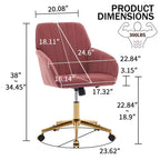 Chaise de bureau ergonomique moderne et réglable Okak avec roulettes, chaise de travail pivotante en velours pour le bureau, l'étude, le studio