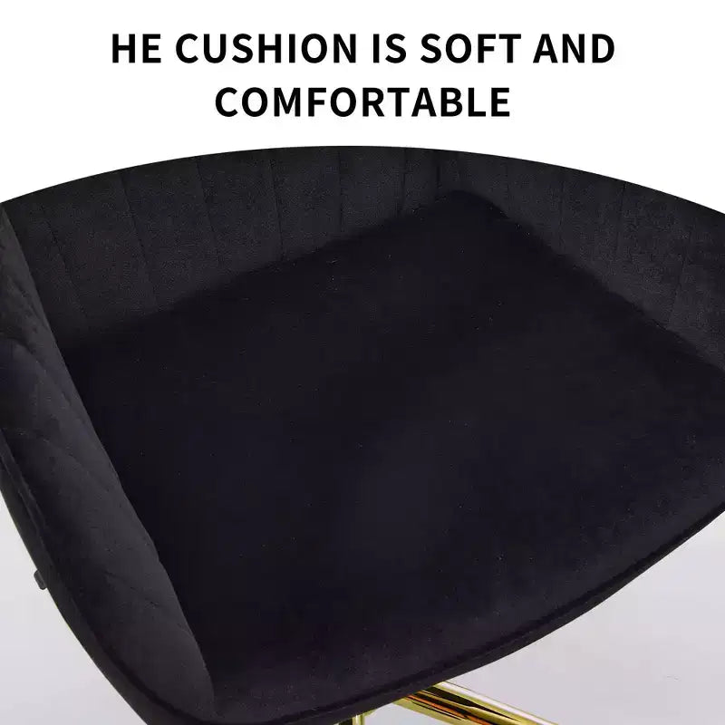 Chaise de bureau ergonomique moderne et réglable Okak avec roulettes, chaise de travail pivotante en velours pour le bureau, l'étude, le studio