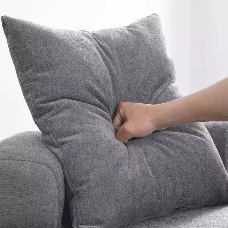 Fauteuil d'appoint rond surdimensionné GustoWave, canapé moderne rembourré avec oreillers, fauteuil de loisirs confortable pour salon, tissu chenille, gris clair