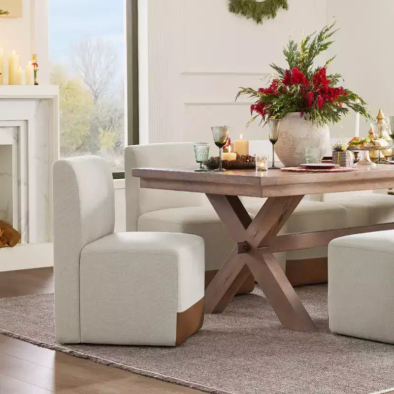 Chaises de salle à manger roulantes rembourrées Spruce&Spring avec roulettes, lot de 2
