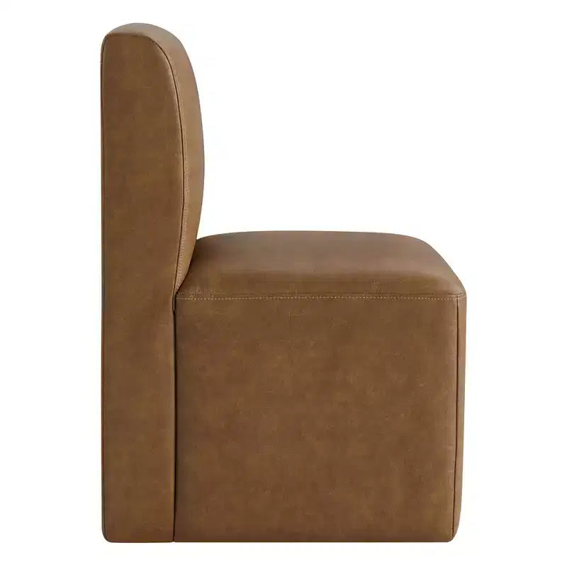 Chaises de salle à manger roulantes rembourrées Spruce&Spring avec roulettes, lot de 2