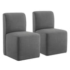 Chaises de salle à manger roulantes rembourrées Spruce&Spring avec roulettes, lot de 2