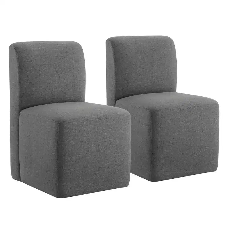 Chaises de salle à manger roulantes rembourrées Spruce&Spring avec roulettes, lot de 2