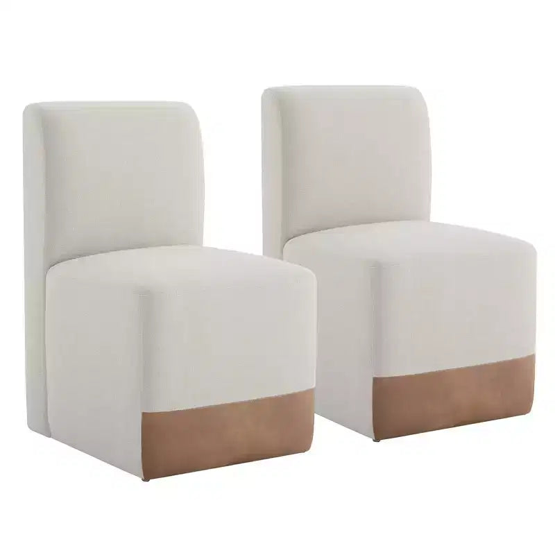 Chaises de salle à manger roulantes rembourrées Spruce&Spring avec roulettes, lot de 2