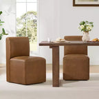Chaises de salle à manger roulantes rembourrées Spruce&Spring avec roulettes, lot de 2