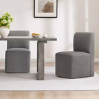 Chaises de salle à manger roulantes rembourrées Spruce&Spring avec roulettes, lot de 2