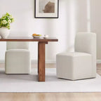 Chaises de salle à manger roulantes rembourrées Spruce&Spring avec roulettes, lot de 2