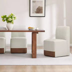 Chaises de salle à manger roulantes rembourrées Spruce&Spring avec roulettes, lot de 2