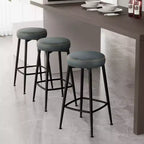 Lot de 2 tabourets de bar Dyonery, hauteur 66,8 cm, tabourets de bar pivotants de hauteur comptoir du milieu du siècle avec dossier, base en métal, similicuir - vert