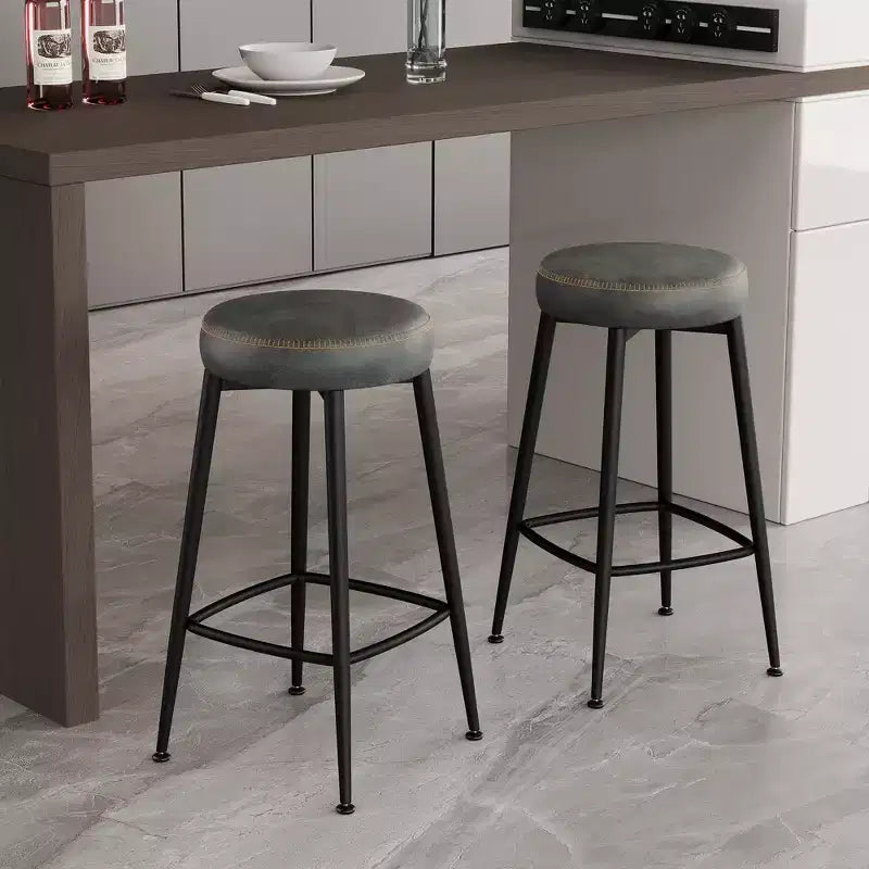Lot de 2 tabourets de bar Dyonery, hauteur 66,8 cm, tabourets de bar pivotants de hauteur comptoir du milieu du siècle avec dossier, base en métal, similicuir - vert