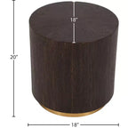 Meridian Furniture, Table d'appoint Nile chêne brun
