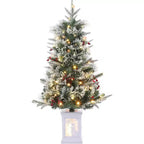 Acekool 3ft Flocked Tabletop Tree: Instant Seasonal Ambiance with Wireless Lighting