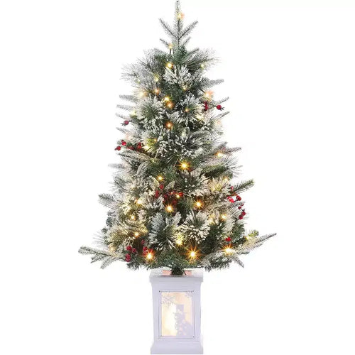 Acekool 3ft Flocked Tabletop Tree: Instant Seasonal Ambiance with Wireless Lighting