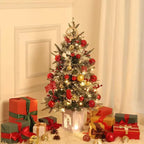 Sapin de table floqué Acekool 90 cm : ambiance saisonnière instantanée avec éclairage sans fil