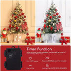 Sapin de table floqué Acekool 90 cm : ambiance saisonnière instantanée avec éclairage sans fil