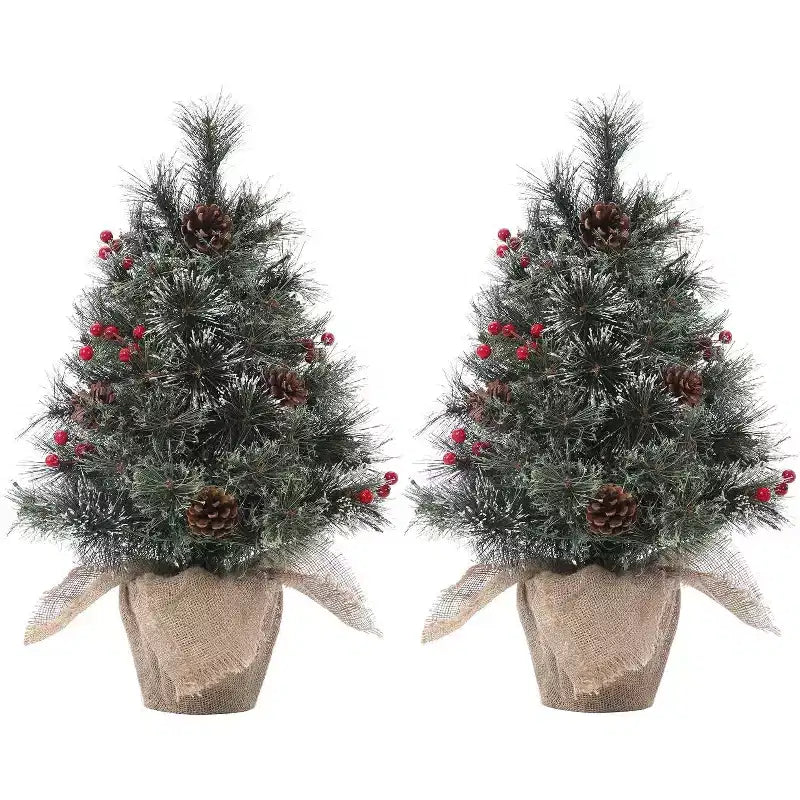Sapin de table floqué Acekool 90 cm : ambiance saisonnière instantanée avec éclairage sans fil