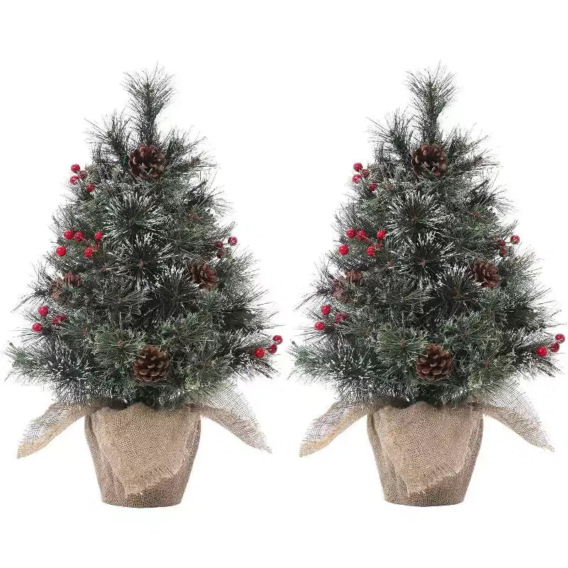 Sapin de table floqué Acekool 90 cm : ambiance saisonnière instantanée avec éclairage sans fil