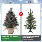 Sapin de table floqué Acekool 90 cm : ambiance saisonnière instantanée avec éclairage sans fil