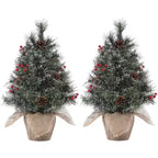 Sapin de table floqué Acekool 90 cm : ambiance saisonnière instantanée avec éclairage sans fil
