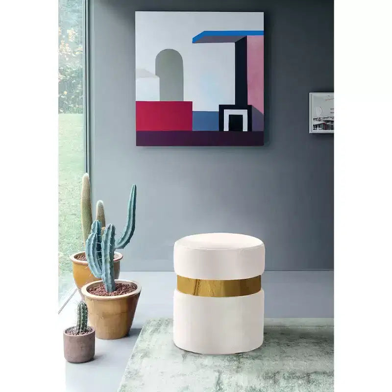 Meridian Furniture, Pouf/Tabouret en velours Hailey