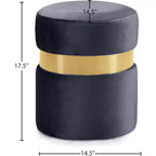 Meridian Furniture, Pouf/Tabouret en velours Hailey