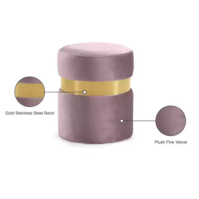 Meridian Furniture, Pouf/Tabouret en velours Hailey