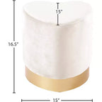 Meridian Furniture, Pouf/Tabouret en velours Heart