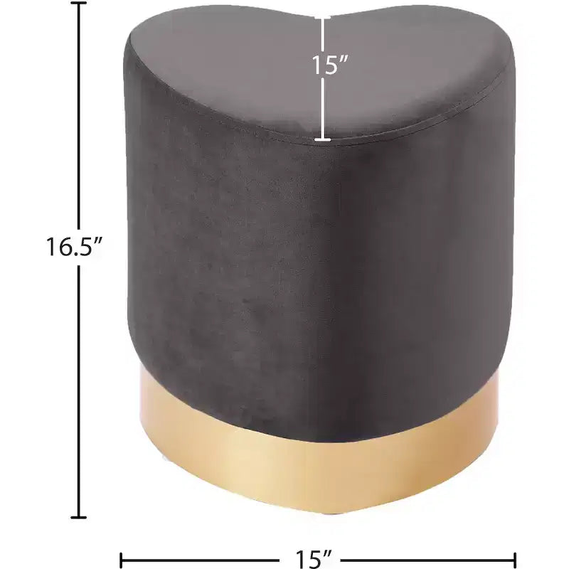 Meridian Furniture, Pouf/Tabouret en velours Heart