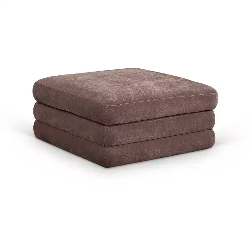Meridian Furniture, Pouf modulaire rembourré en tissu chenille Stellar