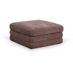 Meridian Furniture, Pouf modulaire rembourré en tissu chenille Stellar